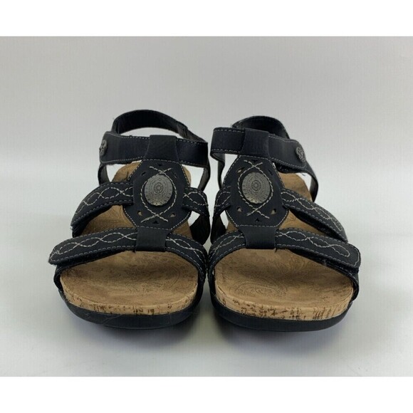 Bearpaw Ridley II Sandal Black Boho Flat Comfort Adjustable Faux Leather Women 6 - Picture 3 of 12
